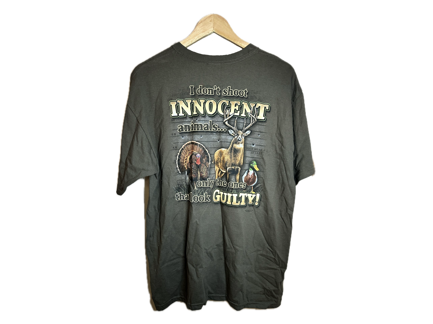 Gildan Buck Wear "I Don't Shoot Innocent Animals... Only The Ones That Look Guilty!" Cotton Mens T-Shirt