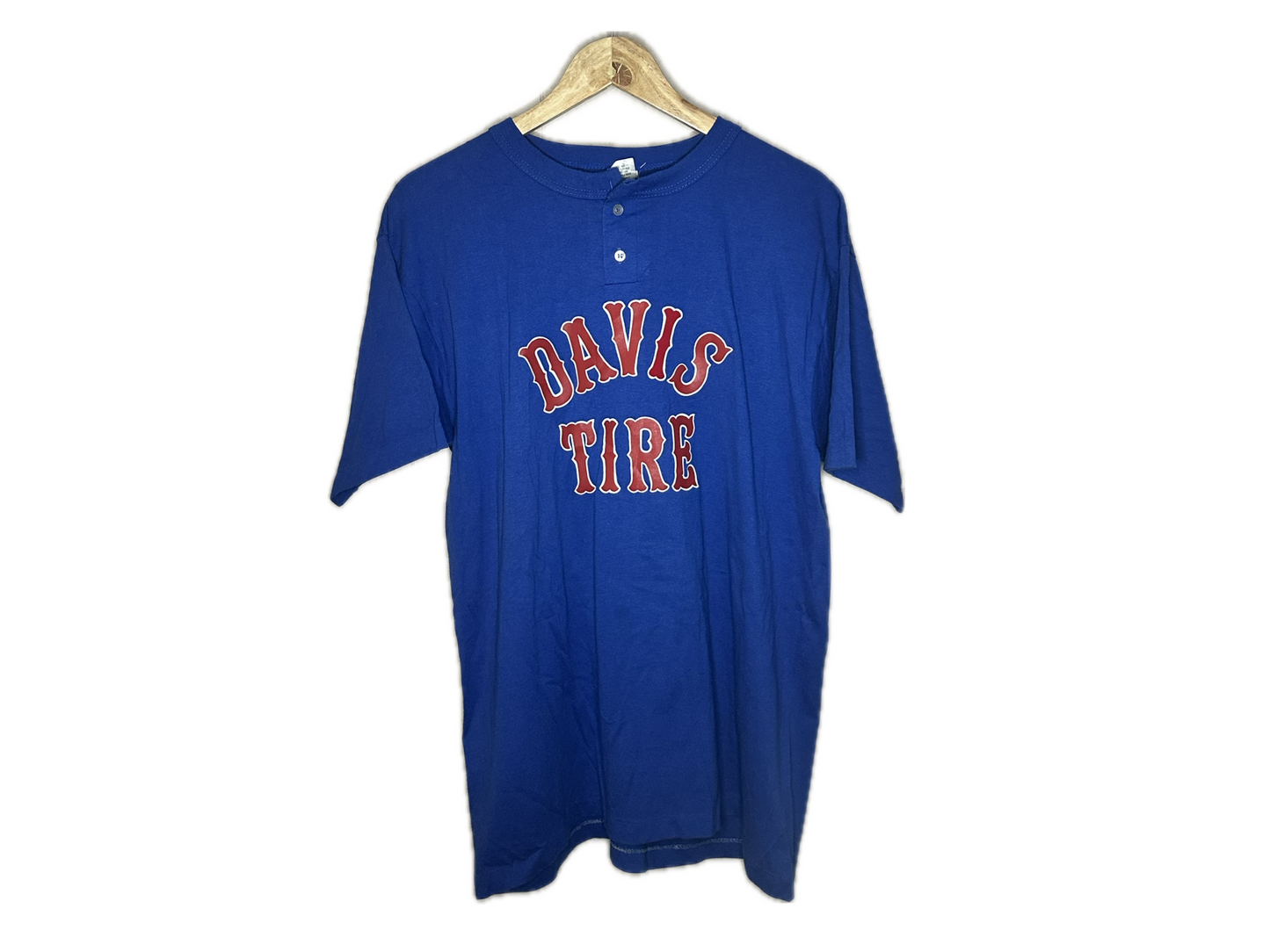 Paramount Sportswear "Davis Tire" #3 Polyester/Cotton Mens Button Collar T-Shirt