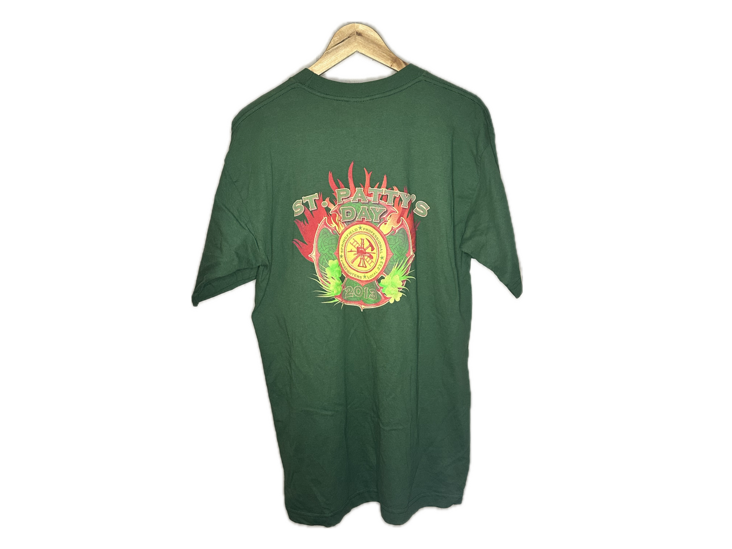 Bayside Heavyweight Local 333 Firefighters St Patty's Day 2013 Cotton Mens T-Shirt