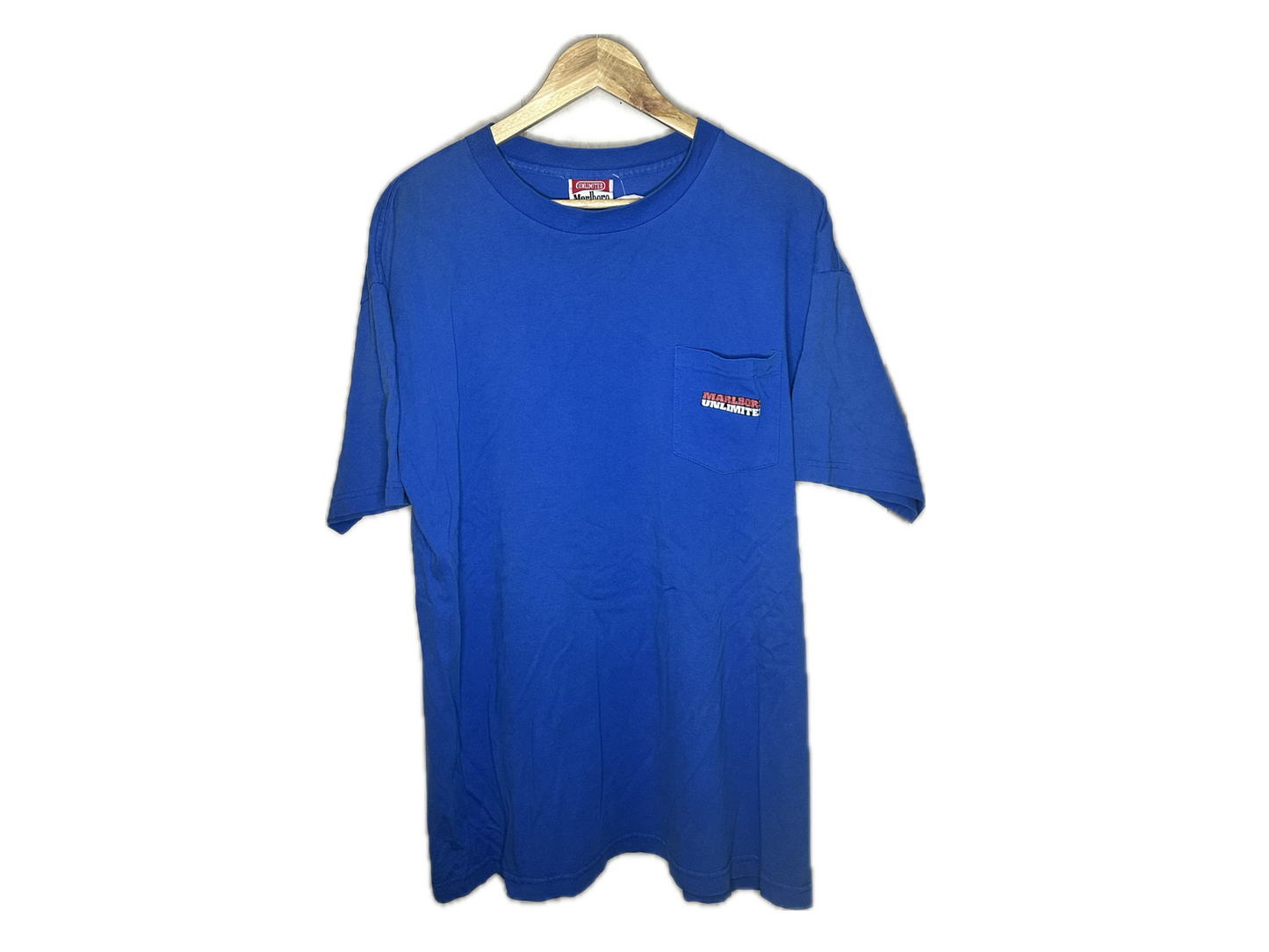 Marlboro Unlimited "Wolf Howling at Moon" Cotton Mens Pocket T-Shirt
