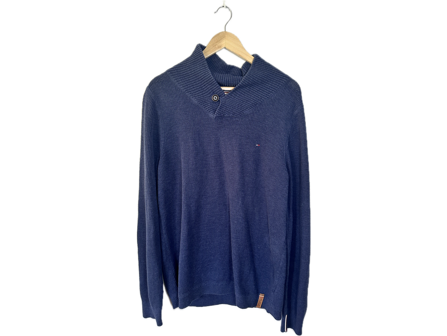 Hilfiger Denim Mens Fleece Button-up Collar Sweater