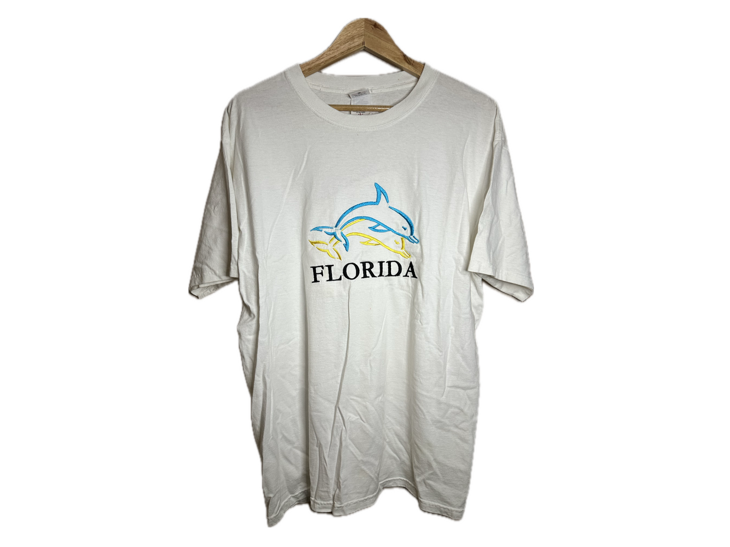 Anvil Florida Dolphin Cotton Embroidered Mens T-Shirt