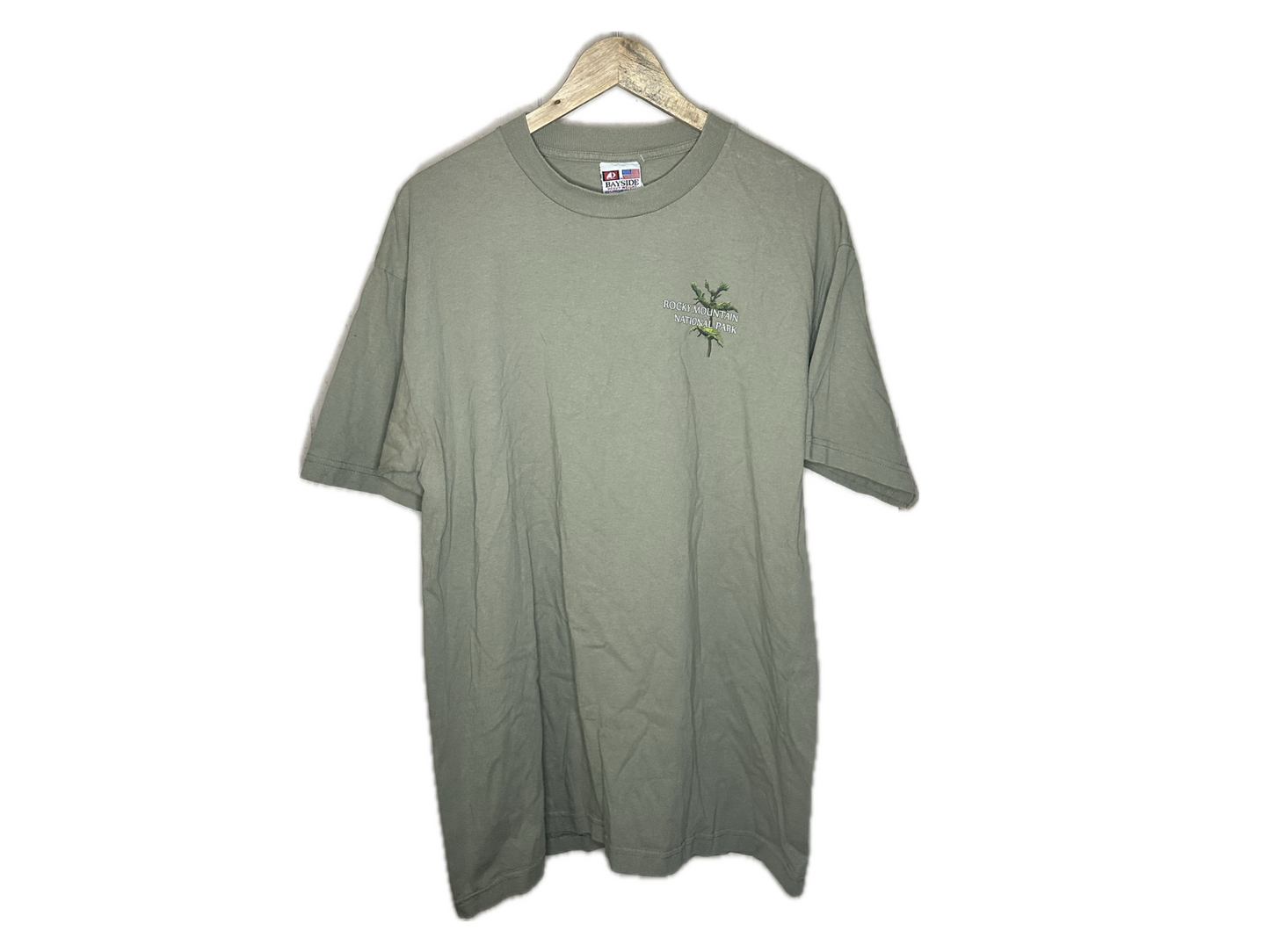Bayside Heavyweight "Rocky Mountain National Park, Trail Ridge Road" Cotton Mens T-Shirt