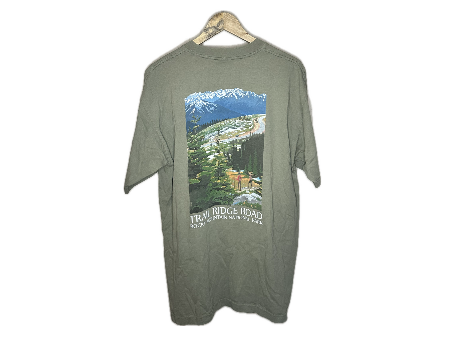 Bayside Heavyweight "Rocky Mountain National Park, Trail Ridge Road" Cotton Mens T-Shirt