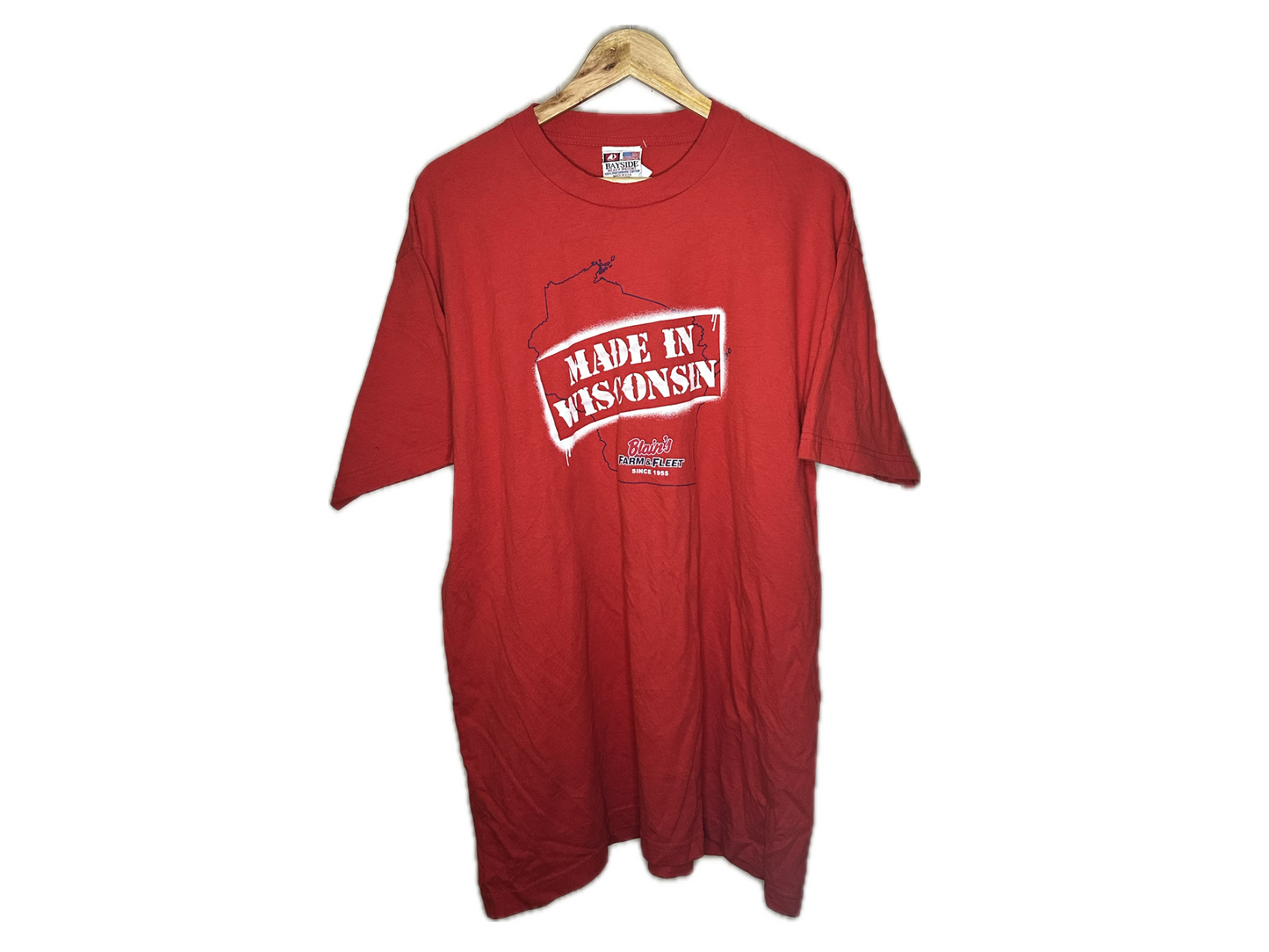 Bayside Heavyweight Blain's "Made in Wisconsin" Cotton Mens T-Shirt