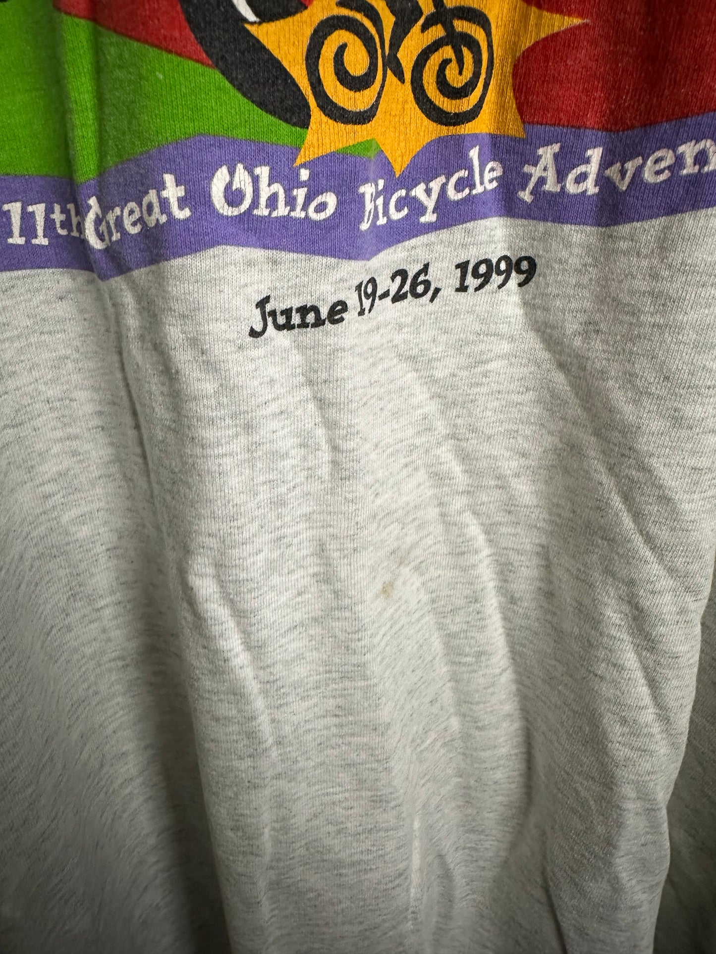 Fruit of The Loom Best "11th Great Ohio Bicycle Adventure 1999" Cotton/Polyester Mens T-Shirt