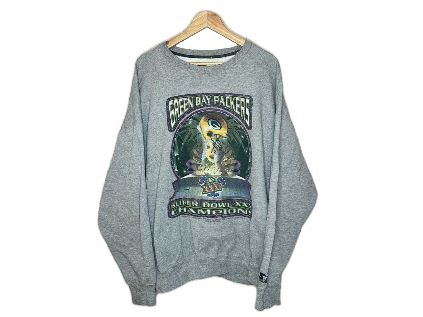 Starter Green Bay Packers Super Bowl XXXI Champions Cotton Mens Sweatshirt