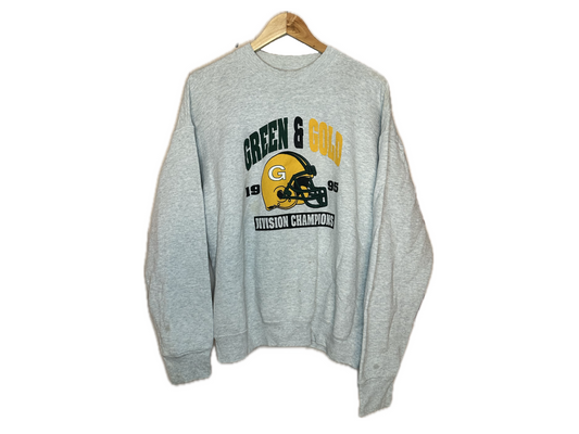 Fruit of The Loom Green Bay Packers 1995 Division Champions Cotton Mens Sweatshirt
