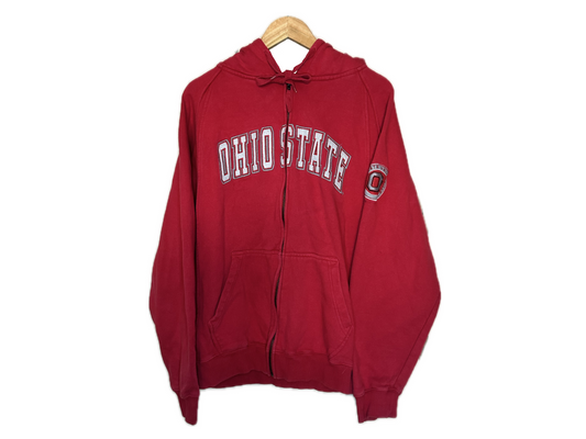 Colosseum Athletics Ohio State Cotton Embroidered Mens Zipper Hoodie