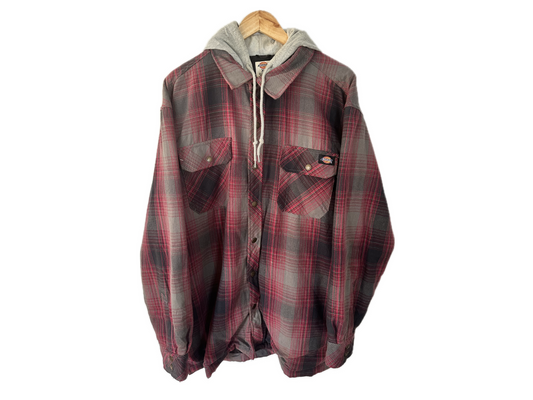 Dickies Mens Flannel Zipper Hoodie