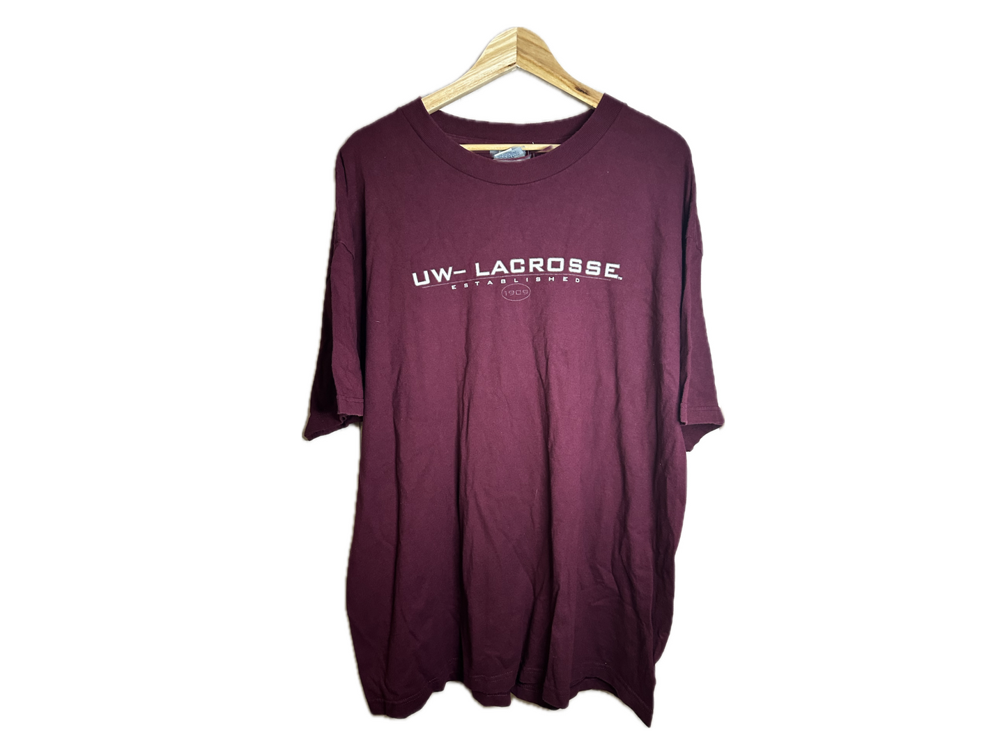 J. America University of Wisconsin Lacrosse Heavy Cotton Mens T-Shirt
