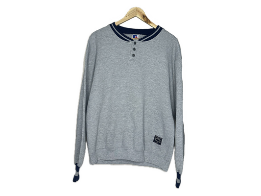 Russell Athletic Polyester/Cotton Mens Button Collar Sweatshirt