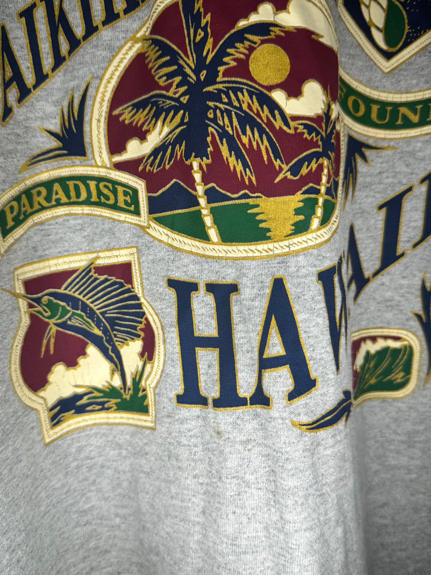 No Brand "Waikiki Beach, Hawaii" Cotton Mens T-Shirt